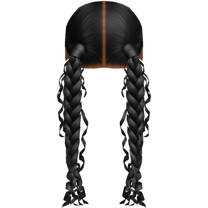 Double Braids with Curls in Black Roblox item