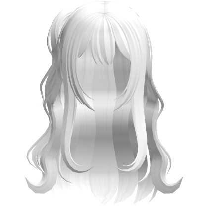Cute Curly Anime Hair w/ Side Ponytail (White) Roblox item