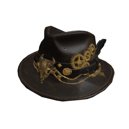 Archeologist's Brown Golden Steampunk Fedora thumbnail