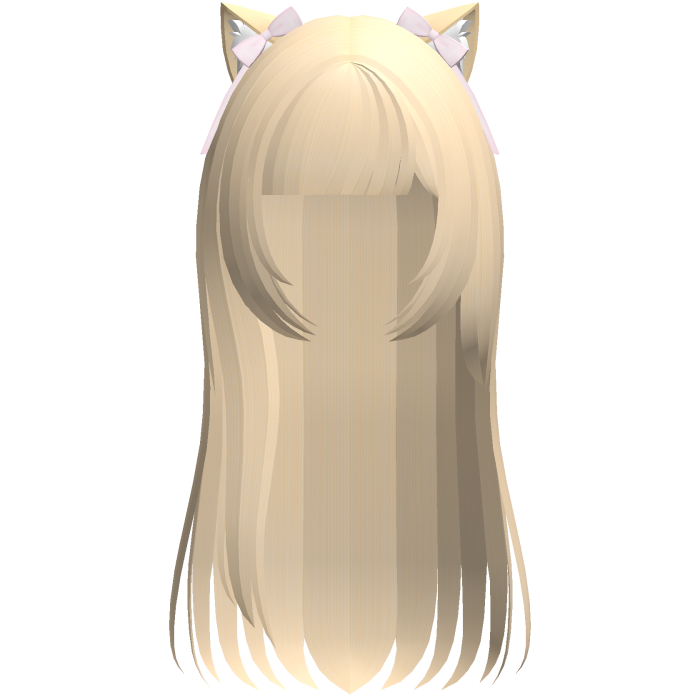 neko cat cute long hair in creamy blonde