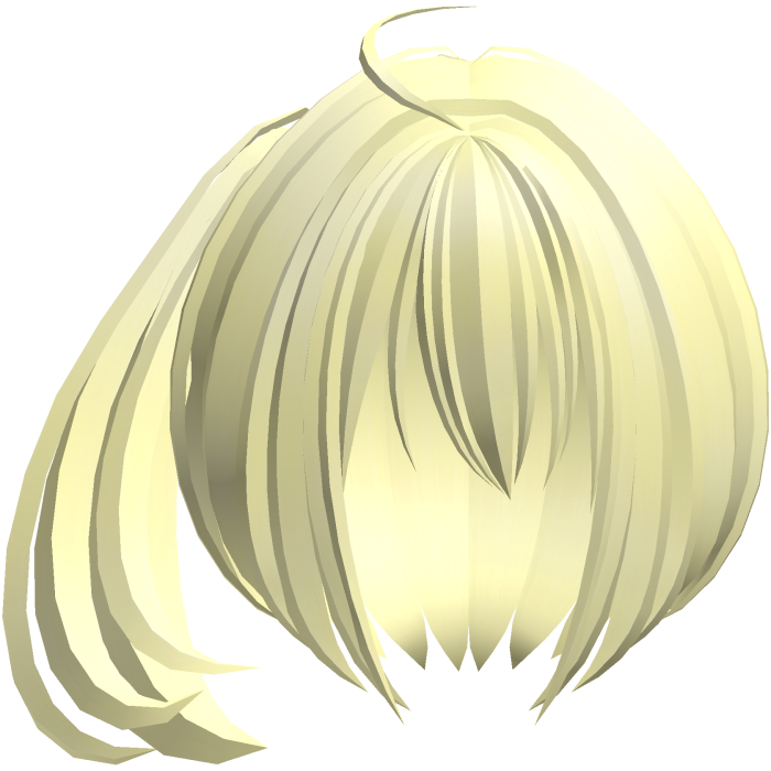 2000s moe short fluffy side pony yellow