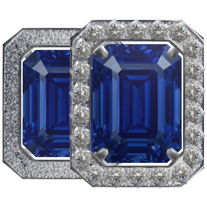 Luxurious Pendant Sapphire Earrings