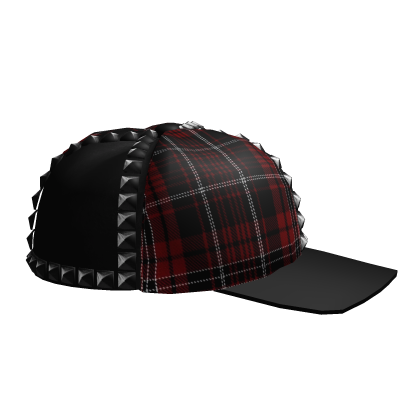 plaid studded emo vkei niche cap
