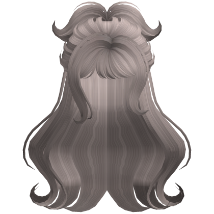 Ash Blonde Swirly Half Up Hair