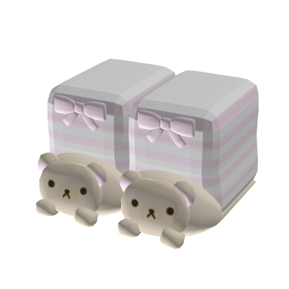 Cute white bear slippers with socks