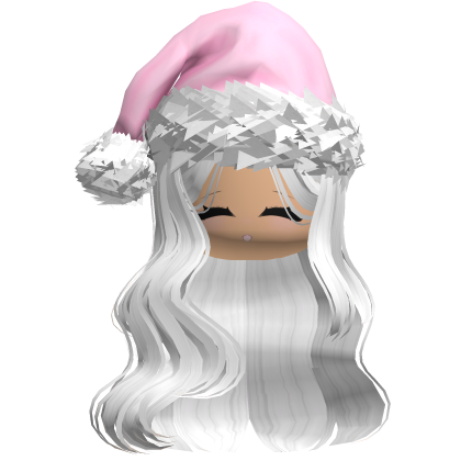♡ Cute Christmas Girl Pigtails w/ Face (White) Roblox item