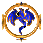  Flying 24k Gold Sapphire Dragon Crown