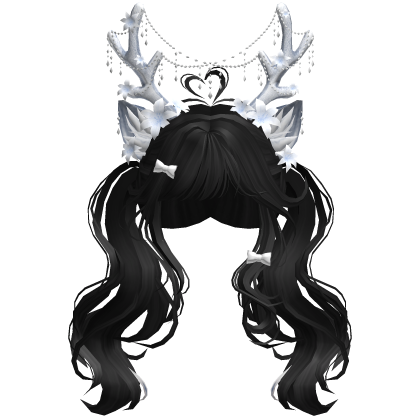 Ethereal Christmas Fairy Fawn Pigtails w/ Antlers