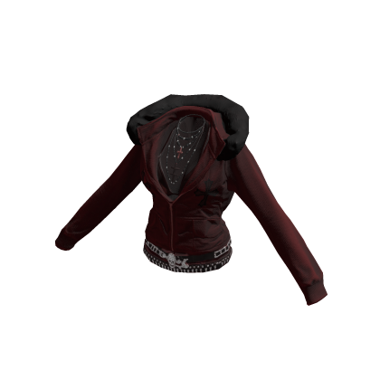 Fur Lined Red Zipup Crop Hoodie