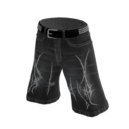 Baggy Grey Cyber Sigil Jorts thumbnail