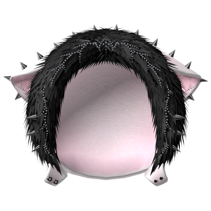 emo rhinestone spiky fur hood w ears scene pink Roblox item