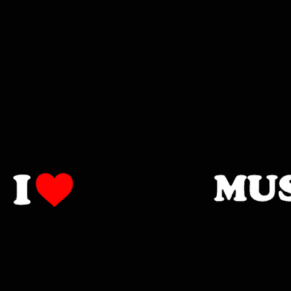 i heart music banner in black