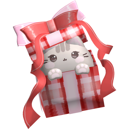 Cute Christmas Gift Box Ribbon Kitty Hat