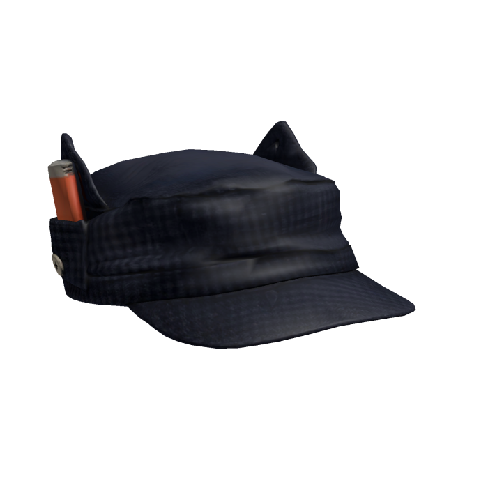 (҂ ‸ ⩌,,)♠️ black plaid cat cap w/ lighter /ᐠ╥ᆺ╥マ