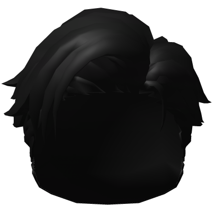 Black Side Parted Messy Hair Roblox item