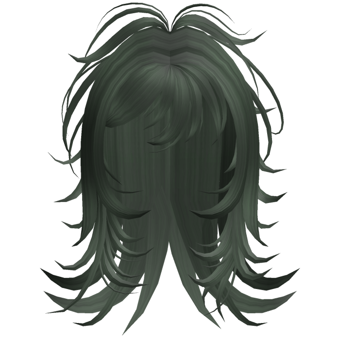 Emo Shaggy Layered Hair (Dark Green)