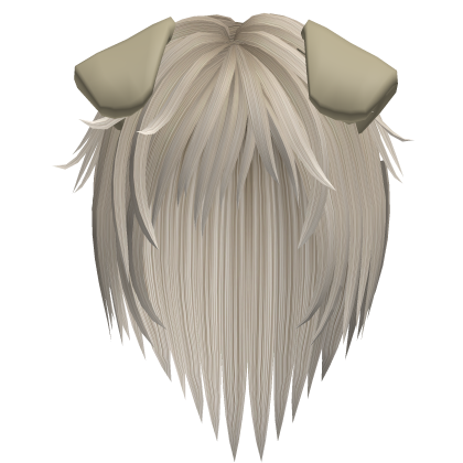 cute moe boy hair w floppy puppy dog ears (blonde) Roblox item