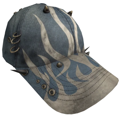Vintage Denim Studded Grunge Y2K Baseball Hat | Roblox Item