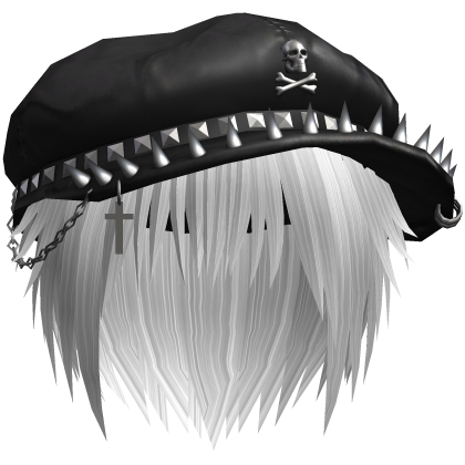 Vkei Emo White Messy Hair /w Spiky Hat