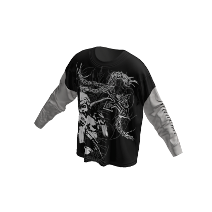 Black Y2k Grunge Graffiti Emo Long Sleeve Shirt