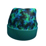 Y2K Green / Blue / Black Oceanic Tie Dye Beanie