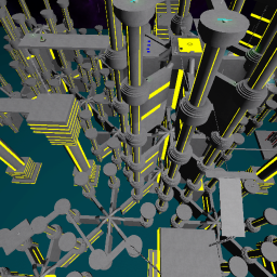 neon space battle