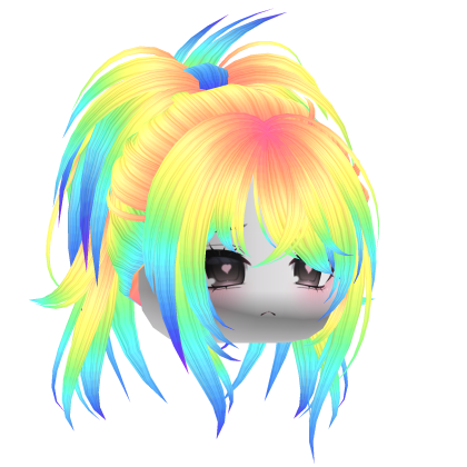 Cute Y2K Igari Short Pony w/ Face (Rainbow) Roblox item