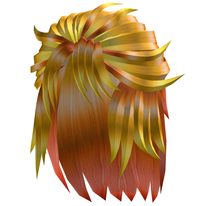 messy orange and yellow samurai anime hair