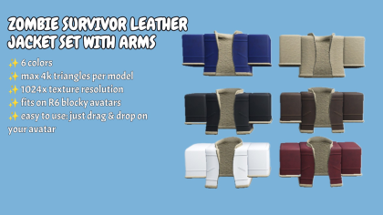 [R6] Zombie survivor leather jacket set with arms preview 1