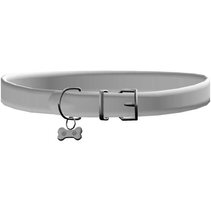 𑣲 adorable white puppy collar w bone charm (3.0)