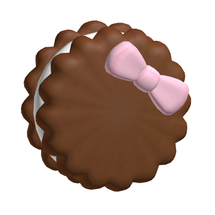 𐔌ྀི┊Adorable Chocolate Round Biscuit Bow Pillow
