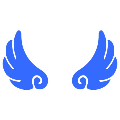 ♡ Cute Flared Sticker Angel Wings in Dark Blue Roblox item