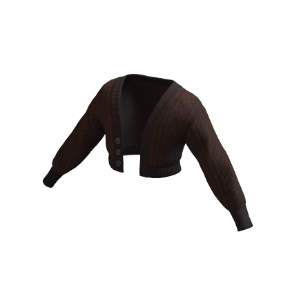 Cropped Cardigan Brown Oversized Crop Knitted Warm Roblox NoFilter
