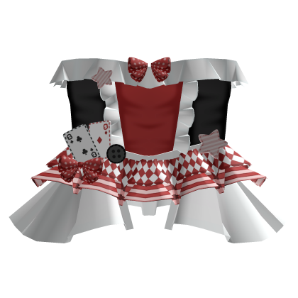 kawaii dark red jester clown dress Roblox item