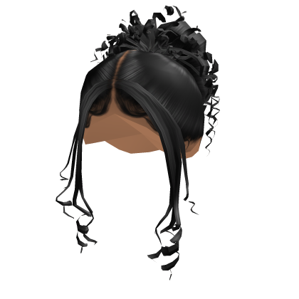 Lovely Curly Bun Black Sleek Hair [Tone 2] Roblox item