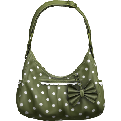 Green Coquette Polka Dot Bow Shoulder Bag