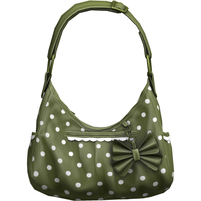 Green Coquette Polka Dot Bow Shoulder Bag