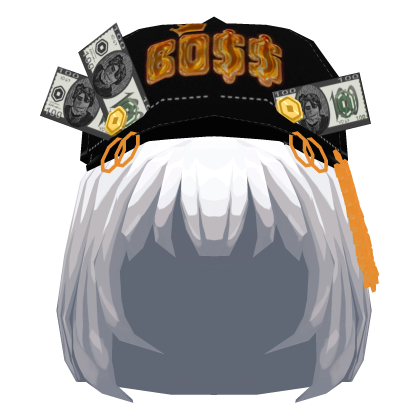 Big Boss Gold Cap White Hair {👑} Roblox item