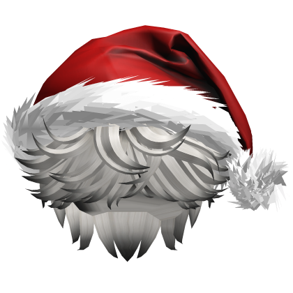 Messy Fluffy Black and White Hair a Santa Hat Y2k