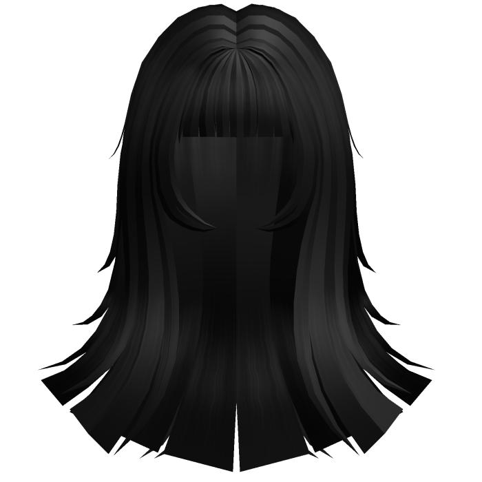 ꒰𖹭꒱ Black long kawaii blunt Tsundere hair .ᐟ 