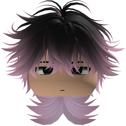 Cute Y2K emo black pink hair