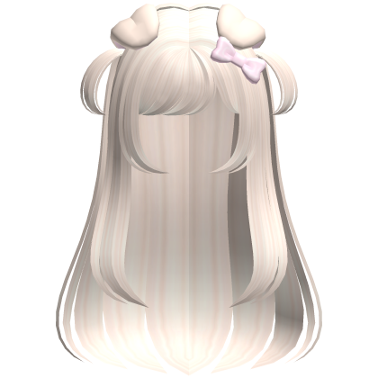 ♪ 〜Simple Platinum Long Anime Puppy Girl Hair Roblox item