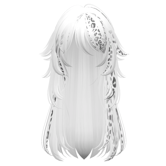 long fluffy leopard hair with tufts (snow white)