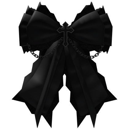 gothic lace hair bow black Roblox item