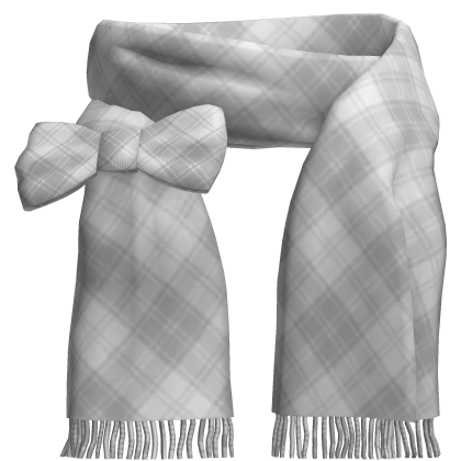White Plaid Bow Scarf Roblox item