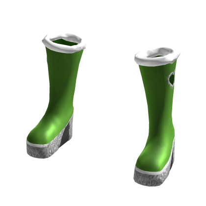 Santa's Green Heartfelt Platform Boots