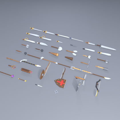 Low Poly Medieval Weapons Pack Sword Axe Bow x46 preview 5