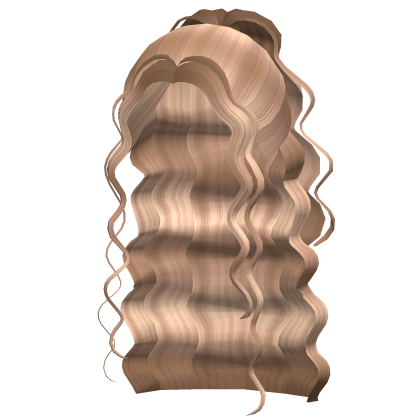 Curly Half Up Half Down Wave Ponytail Blonde Hair thumbnail
