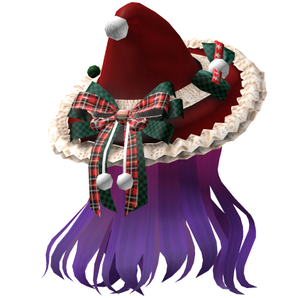Beautiful Christmas hat hairstyle (pink)
