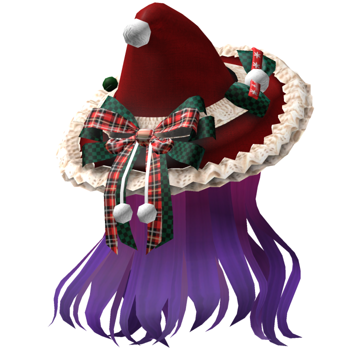 Beautiful Christmas hat hairstyle (pink)